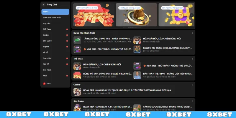 Khám phá trọn bộ khuyến mãi 8XBET 