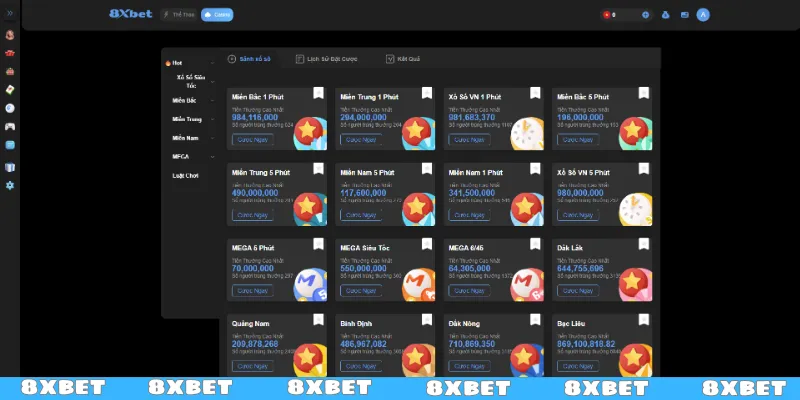 Xổ số 8XBET - Sức hấp dẫn không thể chối từ